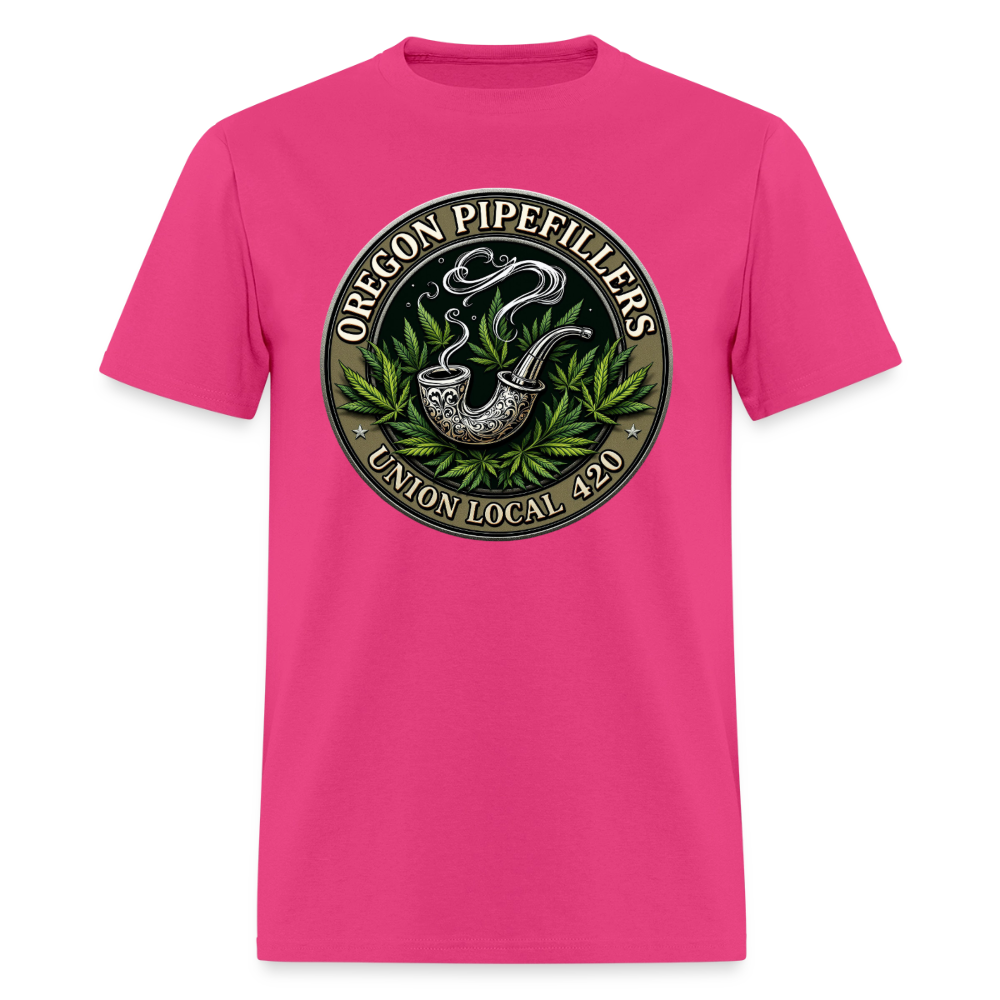OREGON PIPEFILLERS LOCAL 420 Men's T-Shirt - fuchsia