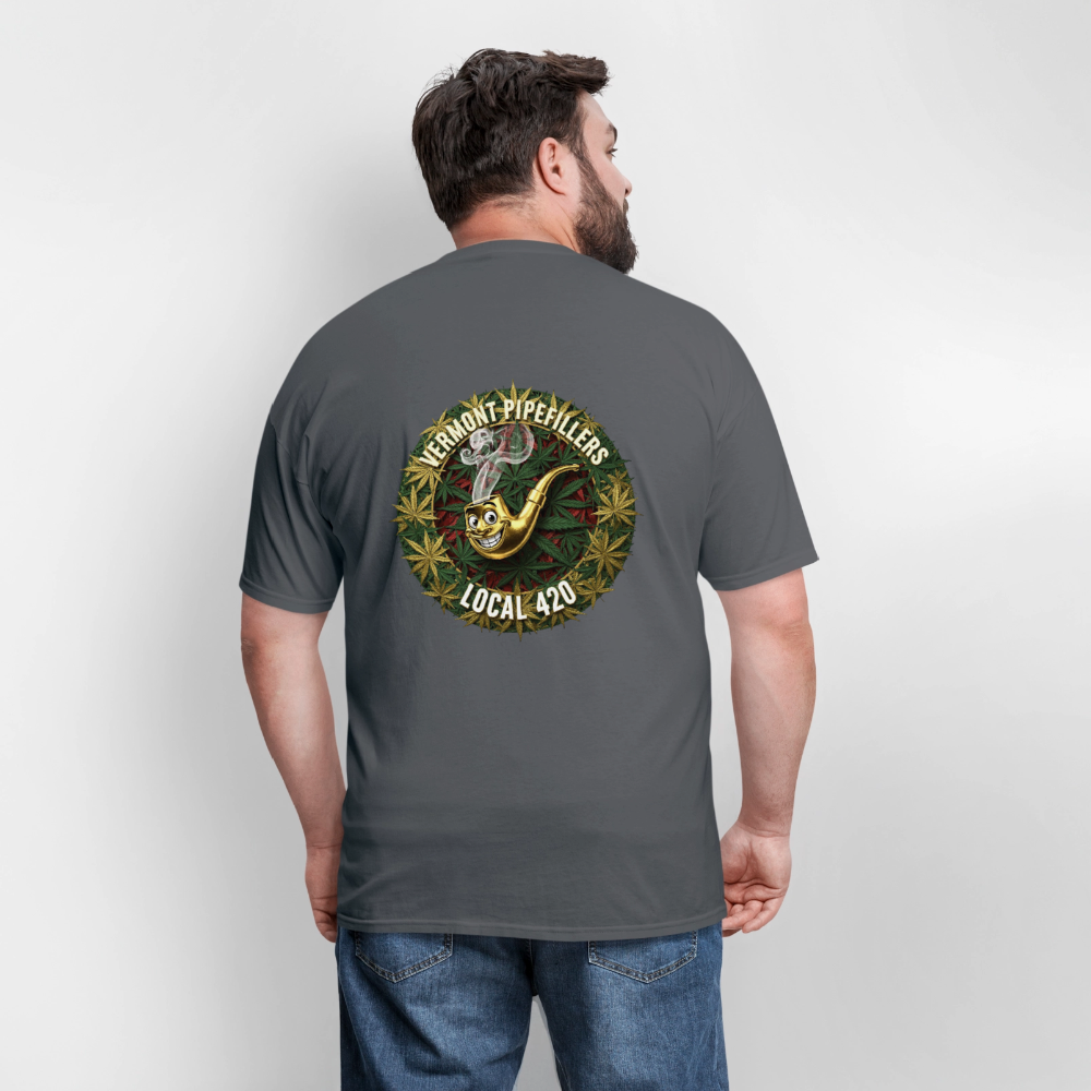 VERMONT PIPEFILLERS LOCAL 420  F/B DESIGN Men's T-Shirt - charcoal