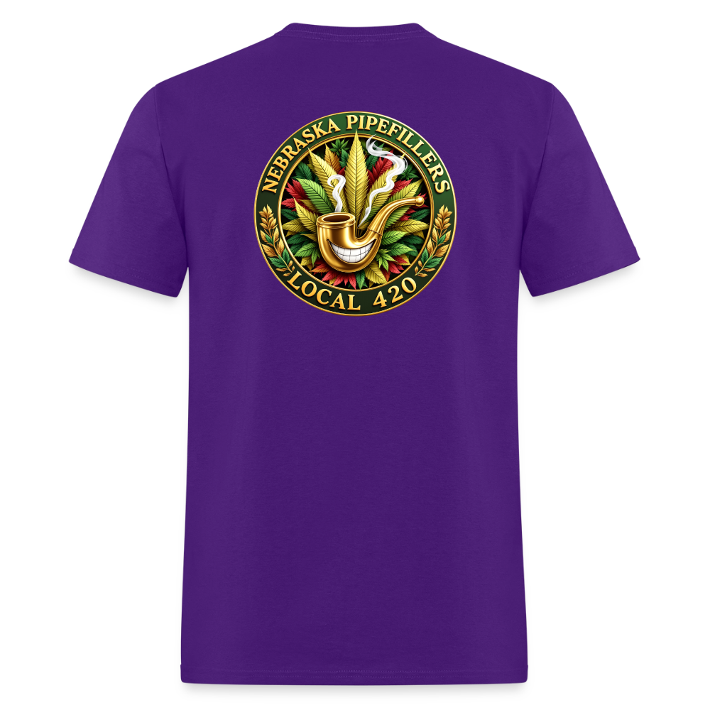 NEBRASKA PIPEFILLERS LOCAL 420 F/B DESIGNS Men's T-Shirt - purple