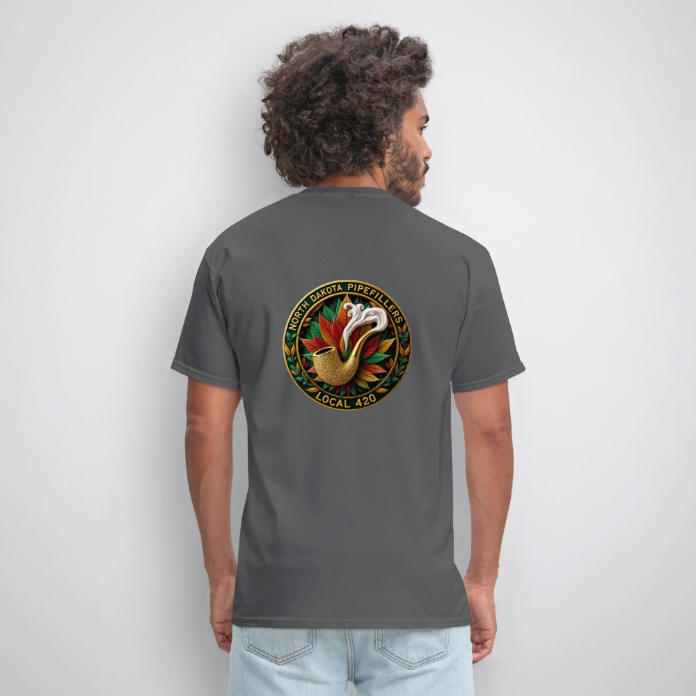 NORTH DAKOTA PIPEFILLERS LOCAL 420 F/B DESIGNS Men's T-Shirt - charcoal
