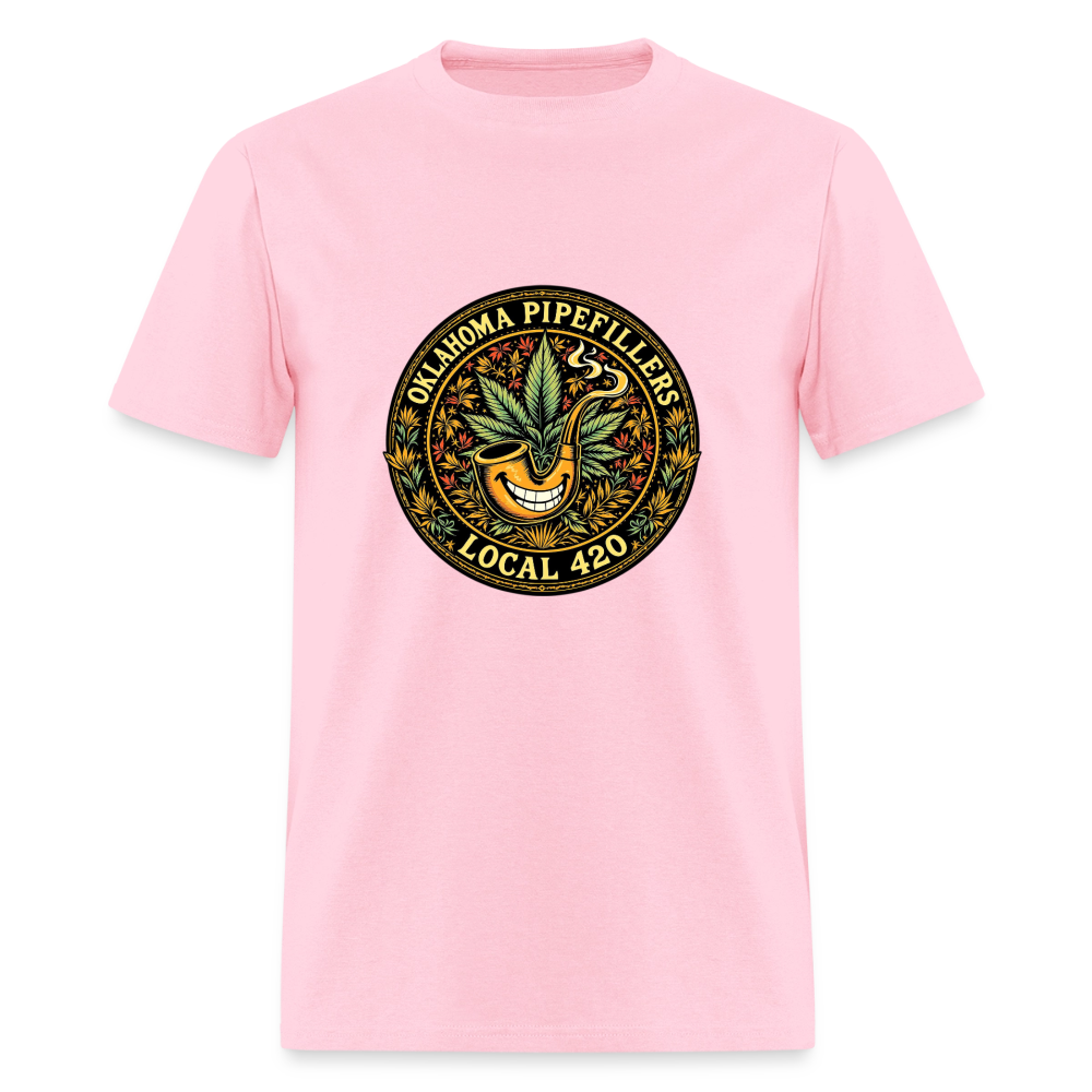 OKLAHOMA PIPEFILLERS LOCAL 420  F/B DESIGNS Men's T-Shirt - pink