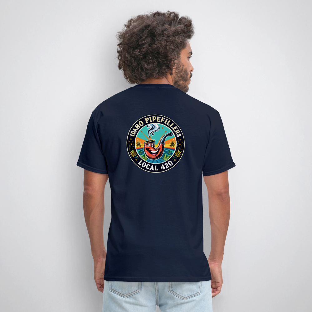 IDAHO PIPEFILLERS LOCAL 420 F/B DESIGN Men's T-Shirt - navy