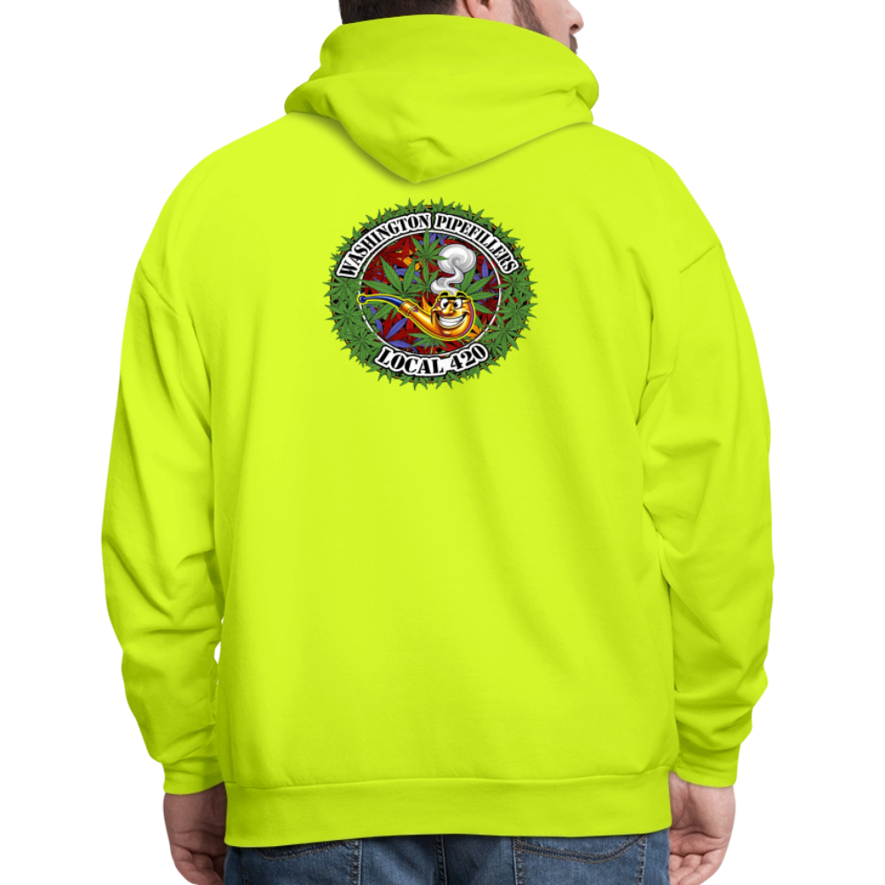 WASHINGTON PIPEFILLERS LOCAL 420 F/B DESIGN Men's Hoodie - safety green