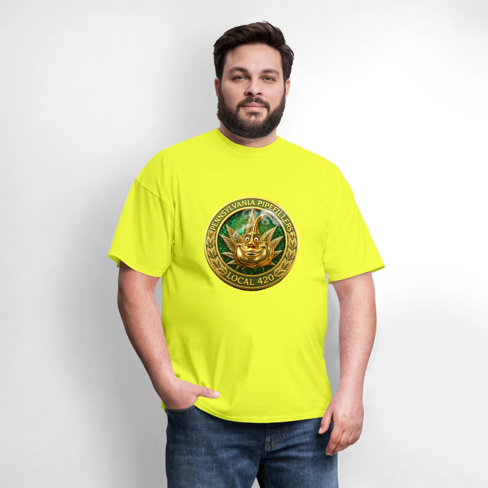 PENNSYLVANIA  PIPEFILLERS LOCAL 420 Men's T-Shirt - safety green