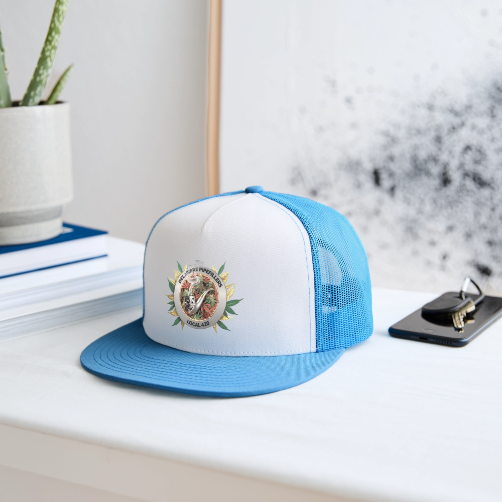 DELAWARE PIPEFILLERS LOCAL 420  Trucker Hat - white/blue