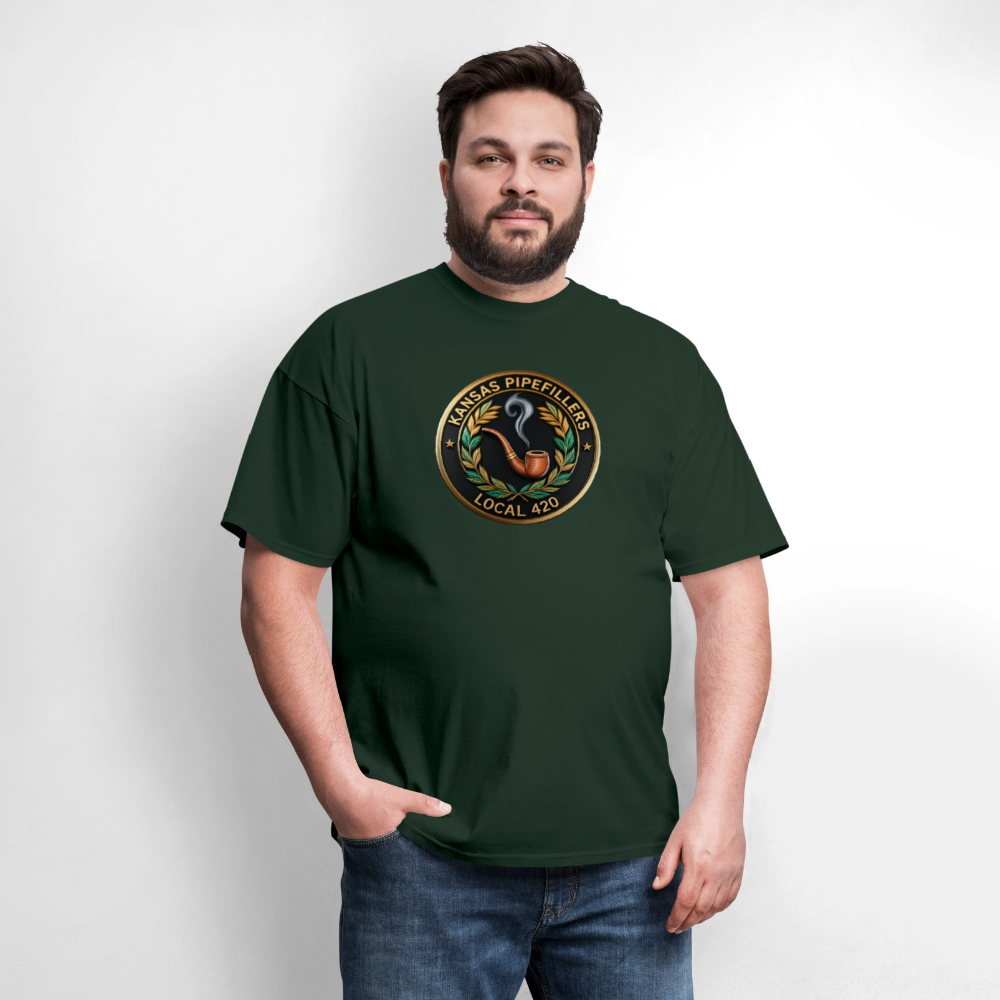 KANSAS PIPEFILLERS LOCAL 420 Men's T-Shirt - forest green
