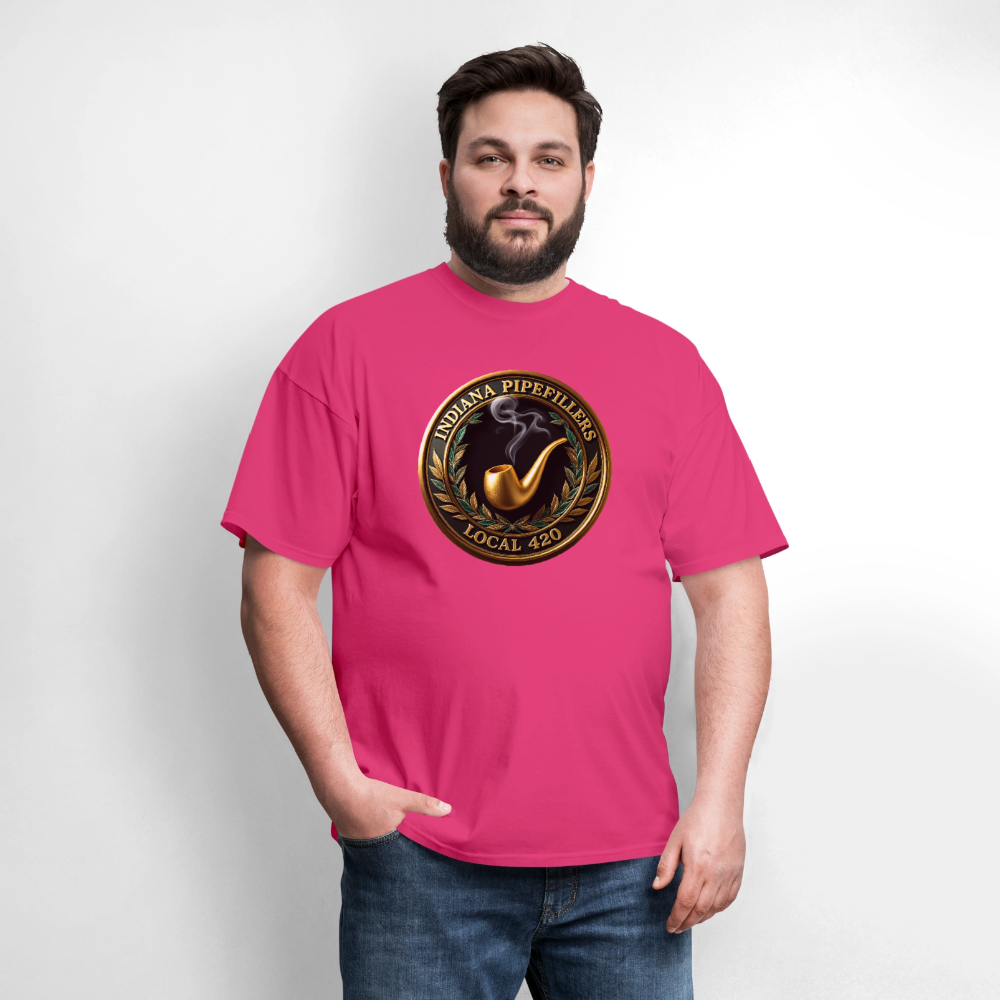 INDIANA PIPEFILLERS LOCAL 420 Men's T-Shirt - fuchsia