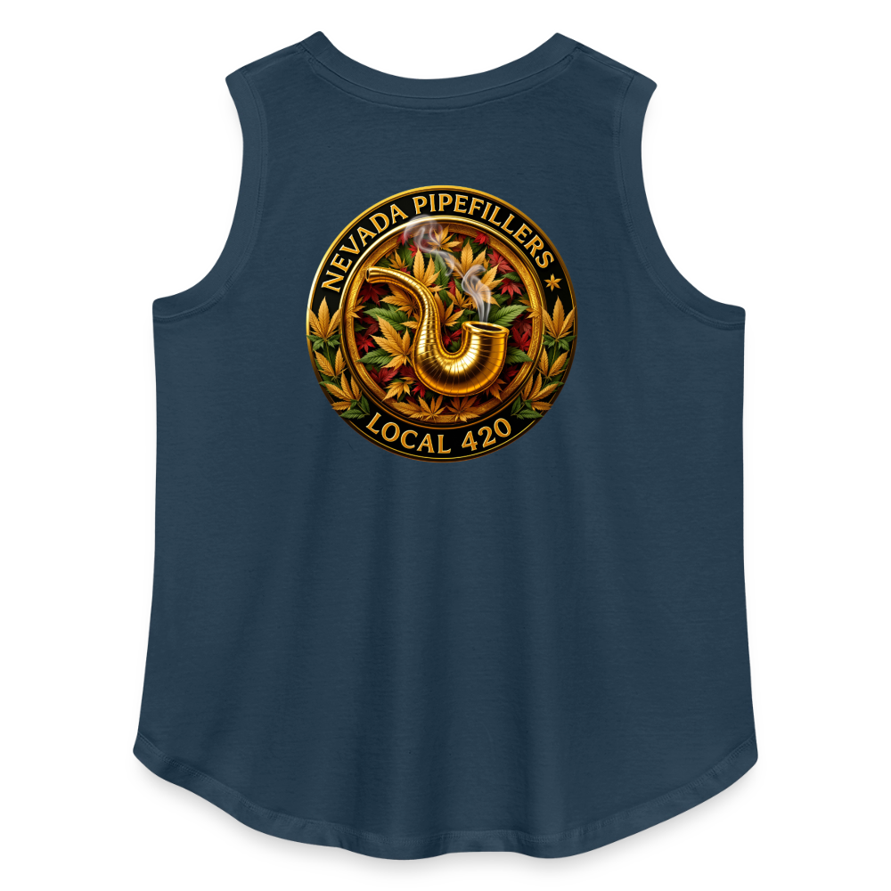 NEVADA PIPEFILLERS LOCAL 420  F/B DESIGN Women's Curvy Relaxed Tank Top - denim