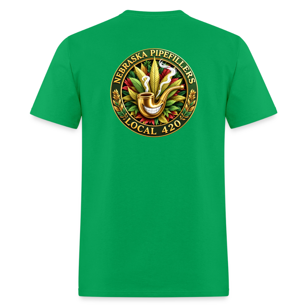NEBRASKA PIPEFILLERS LOCAL 420 F/B DESIGNS Men's T-Shirt - bright green