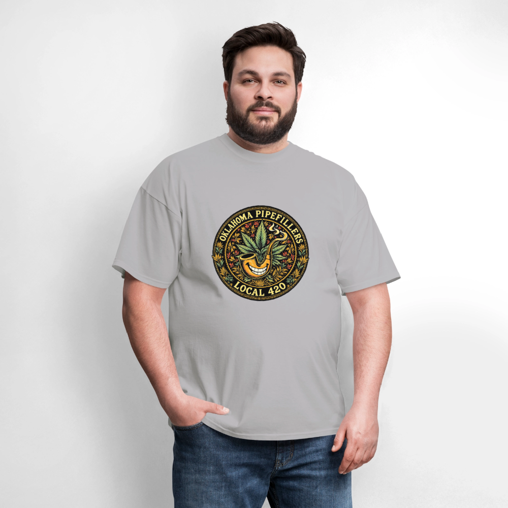 OKLAHOMA PIPEFILLERS LOCAL 420  F/B DESIGNS Men's T-Shirt - rock