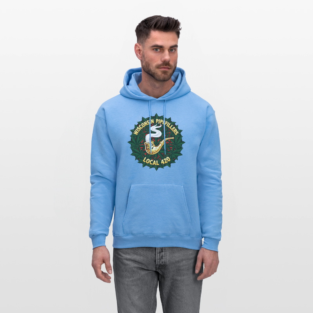 WISCONSIN PIPEFILLERS LOCAL 420 Men's Hoodie - carolina blue