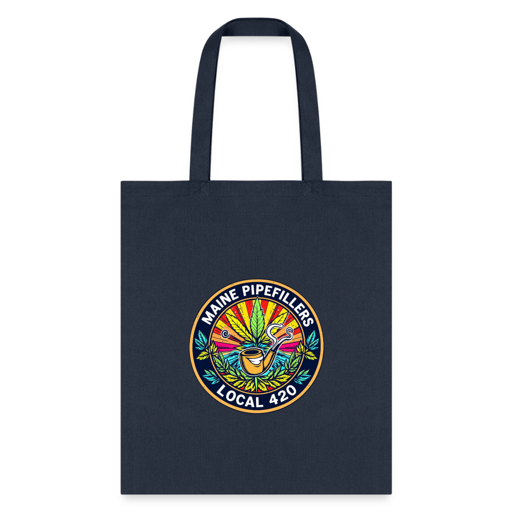 MAINE PIPEFILLERS LOCAL 420 Tote Bag - navy