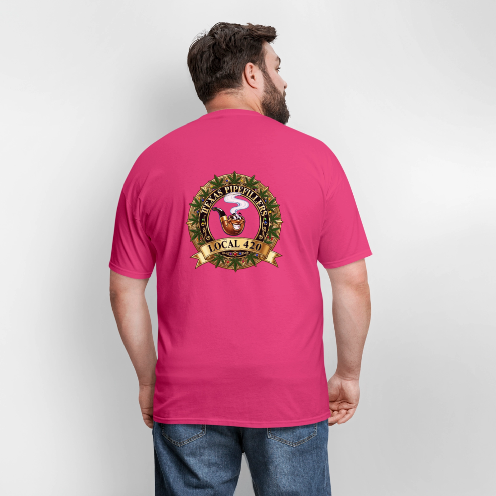 TEXAS PIPEFILLERS LOCAL 420 F/B DESIGN Men's T-Shirt - fuchsia