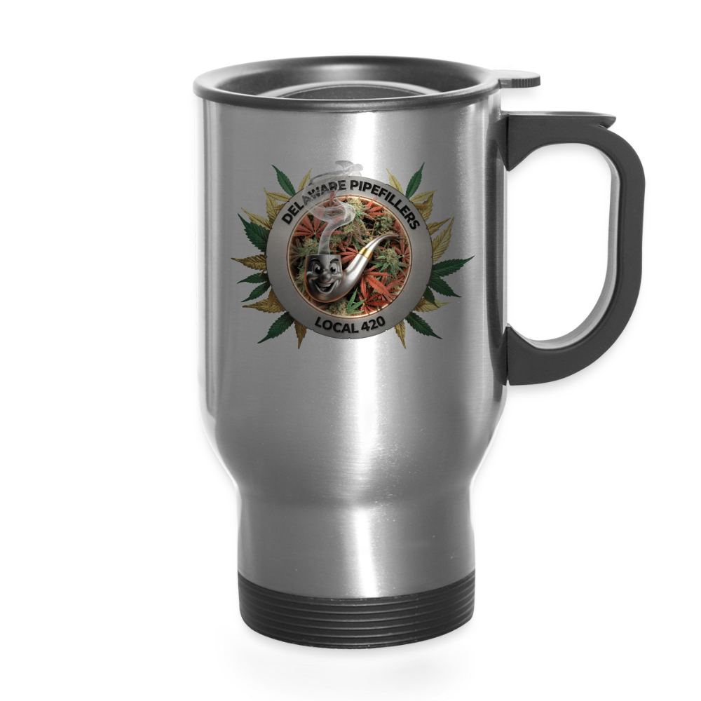 DELAWARE PIPEFILLERS LOCAL 420 14oz Stainless Steel Travel Mug - silver