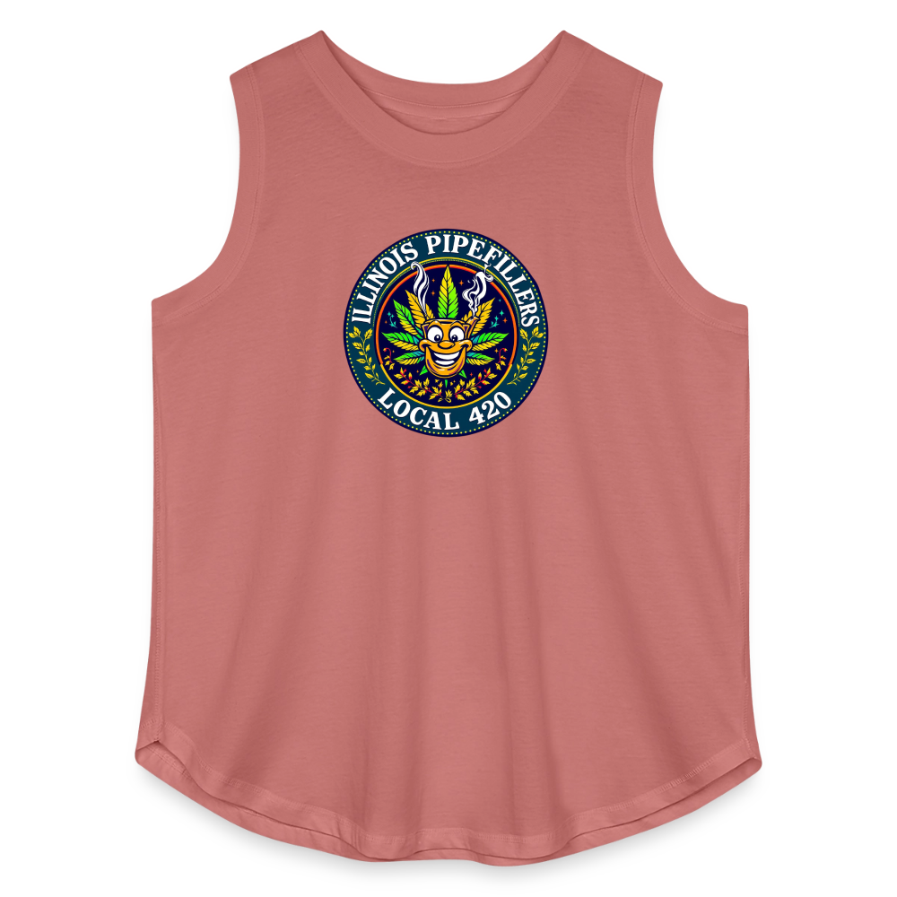 ILLINOIS PIPEFILLERS LOCAL 420 F/B DESIGN Women's Curvy Relaxed Tank Top - mauve