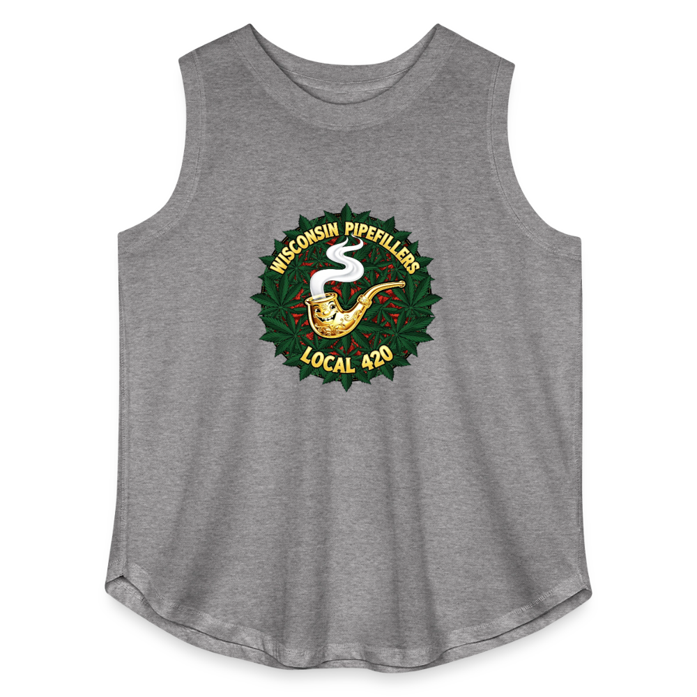 WISCONSIN PIPEFILLERS LOCAL 420 Women's Curvy Relaxed Tank Top - granite heather 