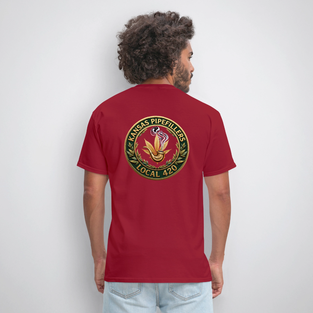 KANSAS PIPEFILLERS LOCAL 420 F/B DESIGNS Men's T-Shirt - true red