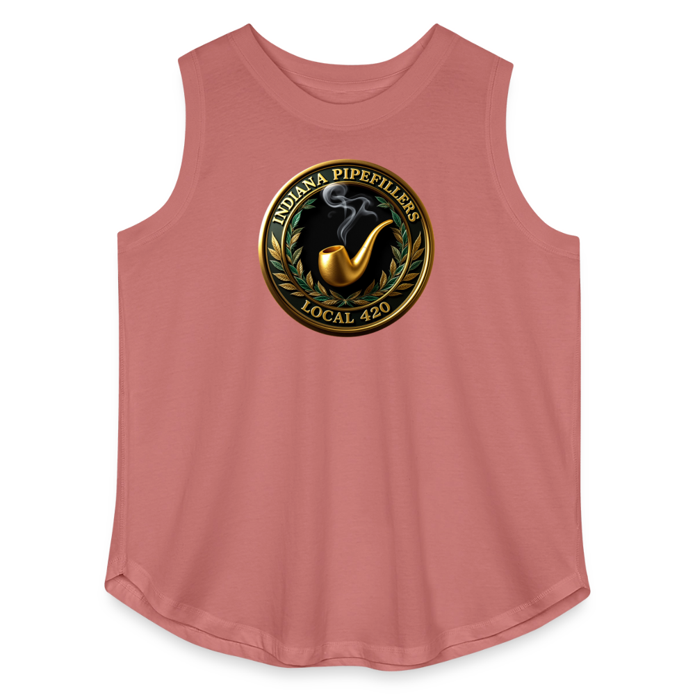 INDIANA PIPEFILLERS LOCAL 420 F/B DESIGN Women's Curvy Relaxed Tank Top - mauve