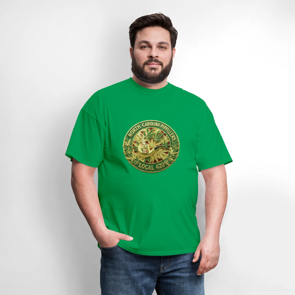 NORTH CAROLINA  PIPEFILLERS LOCAL 420 Men's T-Shirt - bright green