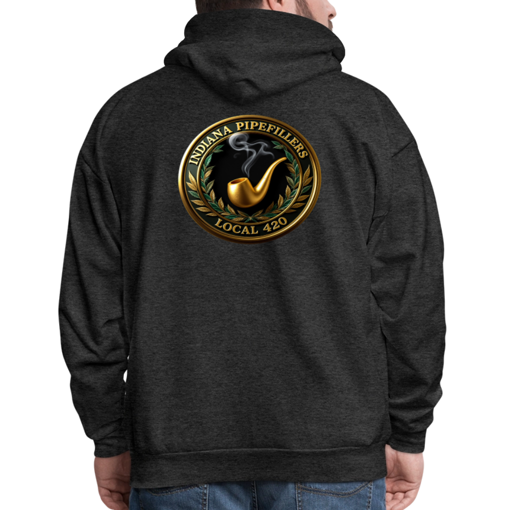 INDIANA PIPEFILLERS LOCAL 420 F/B DESIGN Men's Hoodie - charcoal grey