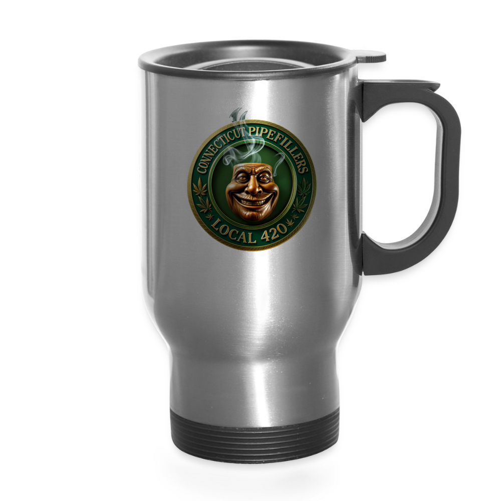 CONNECTICUT PIPEFILLERS LOCAL 420 14oz Stainless Steel Travel Mug - silver