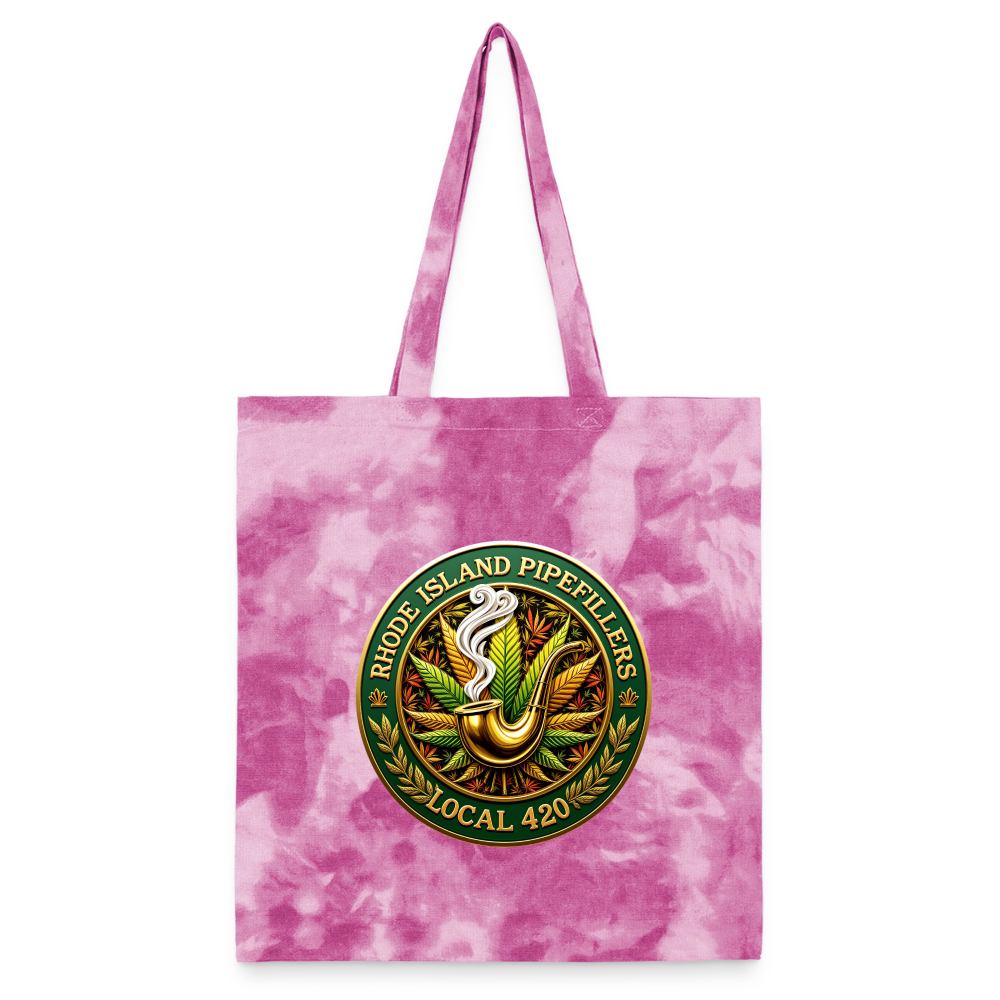 RHODE ISLAND PIPEFILLERS LOCAL 420 Tie Dye Tote Bag - pink lady