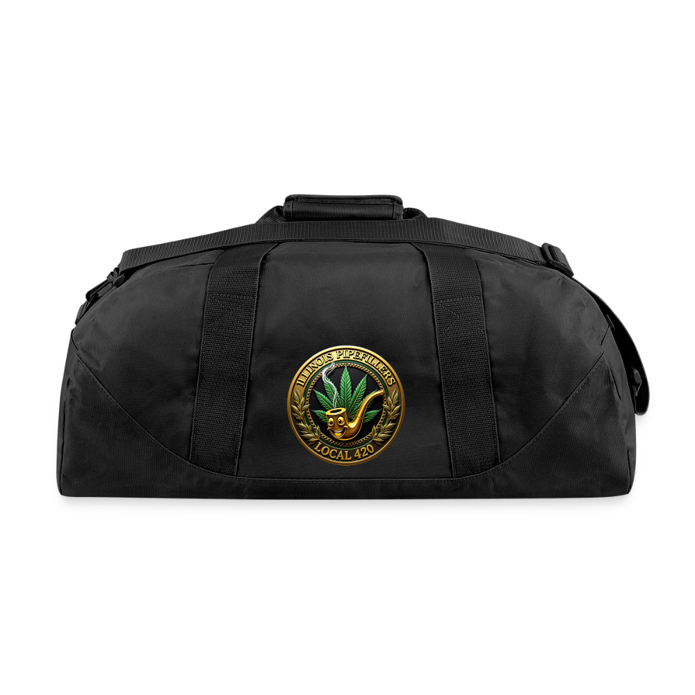 IOWA PIPEFILLERS LOCAL 420 TWO DESIGNS  Duffel Bag - black