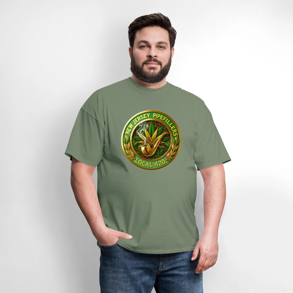 NEW JERSEY PIPEFILLERS LOCAL 420 F/B DESIGN Men's T-Shirt - military green
