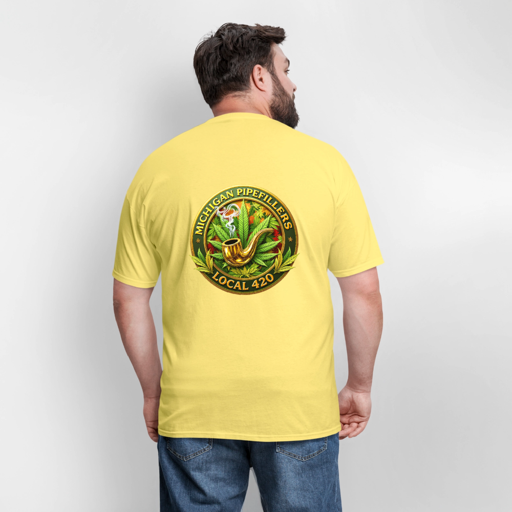 MICHIGAN PIPEFILLERS LOCAL 420 F/B DESIGN Men's T-Shirt - cornsilk