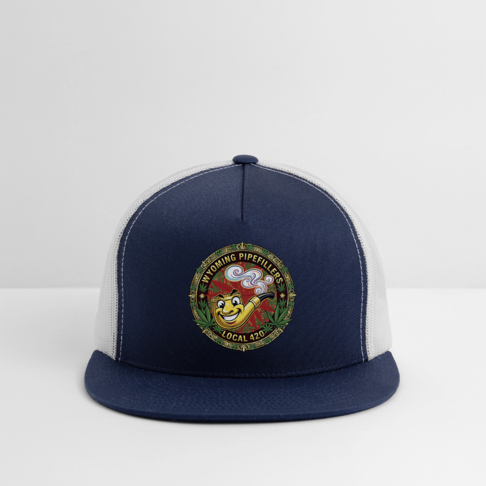 WYOMING PIPEFILLERS LOCAL 420 Trucker Hat - navy/white