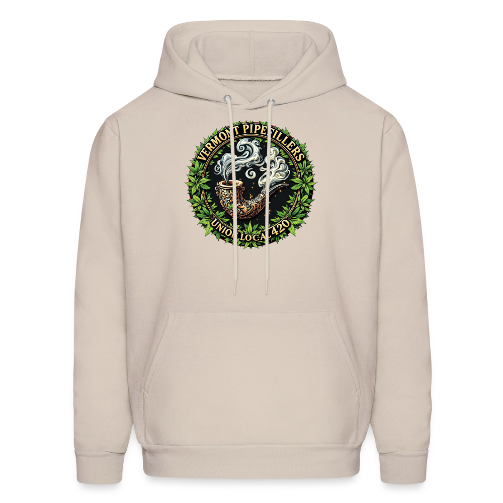 VERMONT PIPEFILLERS LOCAL 420 2 EMBLEM Men's Hoodie - Sand