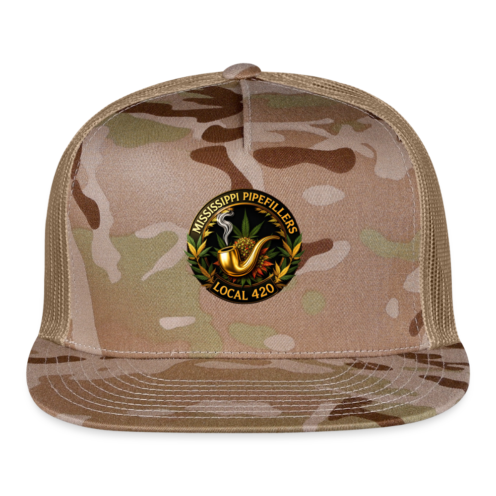 MISSISSIPPI PIPEFILLERS LOCAL 420 CAMO Trucker Hat - MultiCam\tan