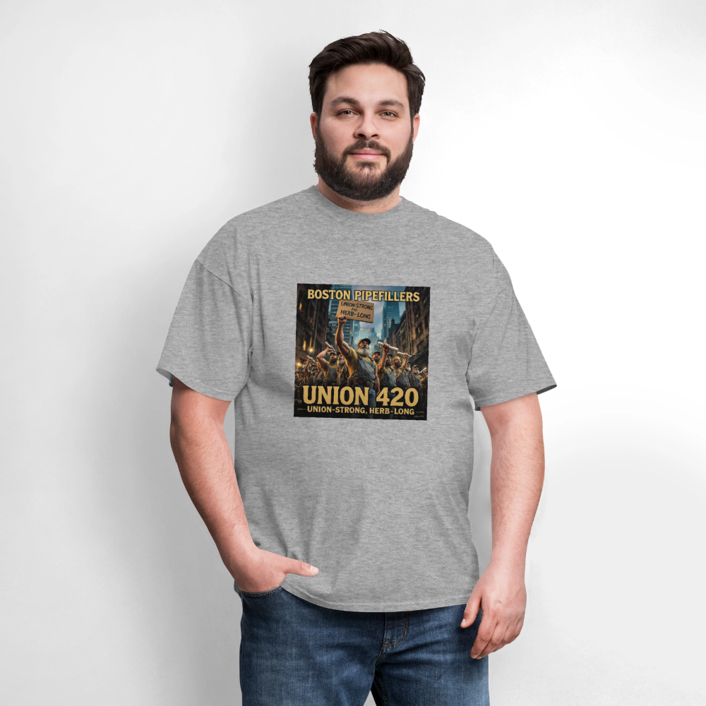NEW ENGLAND PIPEFILLERS UNION 420 Men's T-Shirt - heather gray