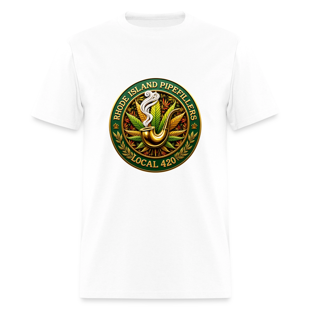 RHODE ISLAND PIPEFILLERS LOCAL 420 F/B DESIGNS Men's T-Shirt - white