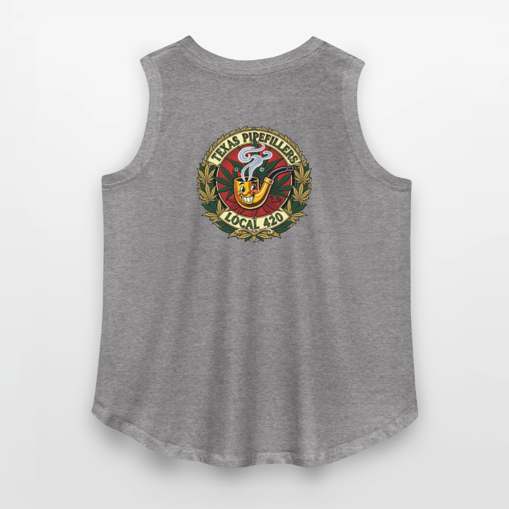TEXAS PIPEFILLERS LOCAL 420 F.B DESIGN Women's Curvy Relaxed Tank Top - granite heather 