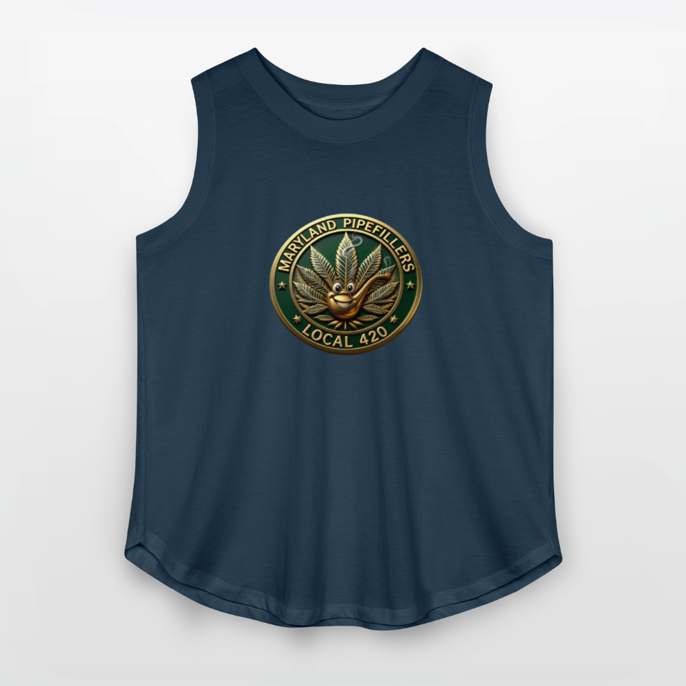 MARYLAND PIPEFILLERS LOCAL 420 Women's Curvy Relaxed Tank Top - denim