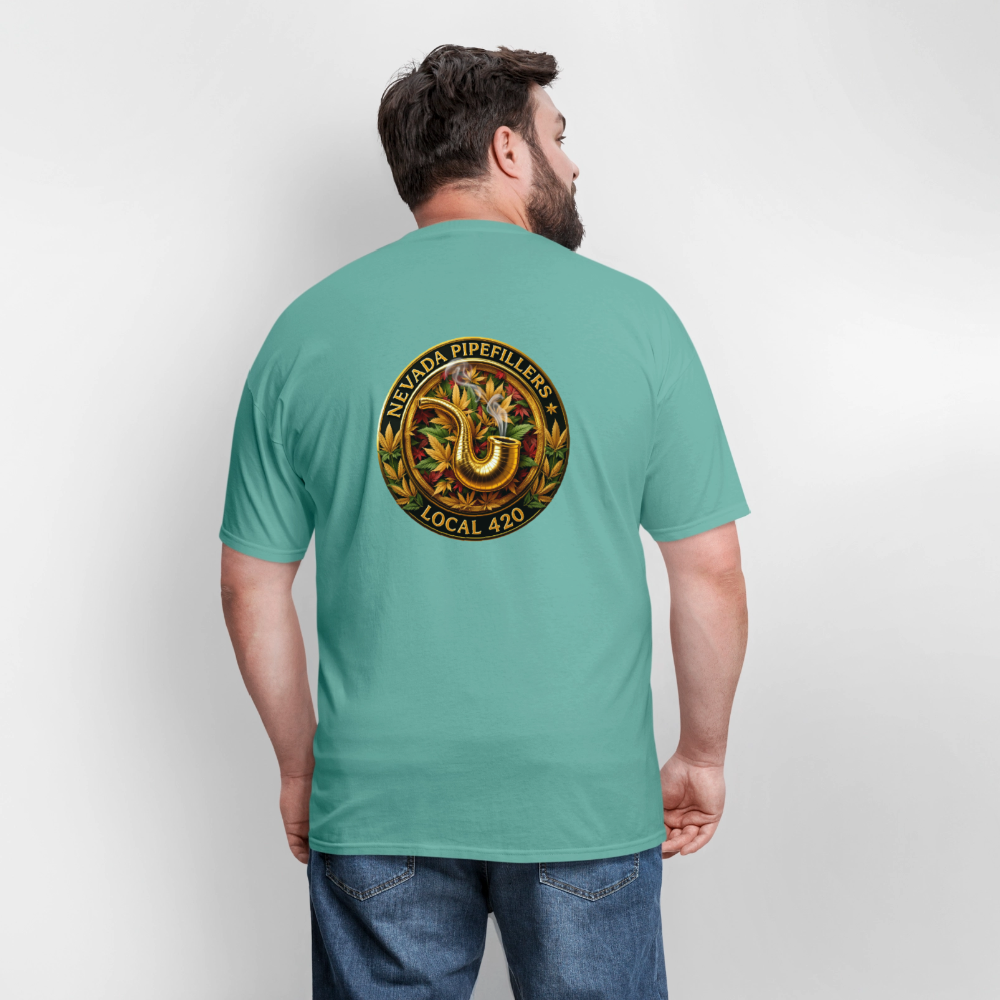 NEVADA PIPEFILLERS LOCAL 420 F/B DESIGN Men's T-Shirt - aquatic