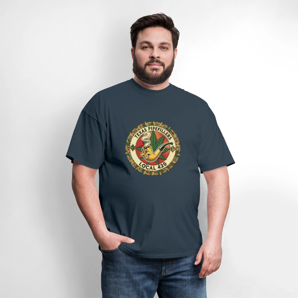 TEXAS PIPEFILLERS LOCAL 420 Men's T-Shirt -  blue dusk