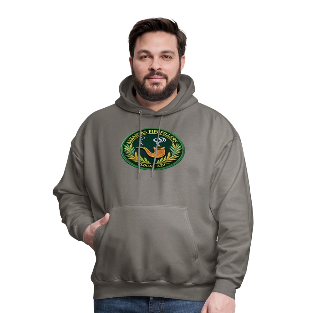 ARKANSAS PIPEFILLERS LOCAL 420 F/B EMBLEMS  Men's Hoodie - asphalt gray