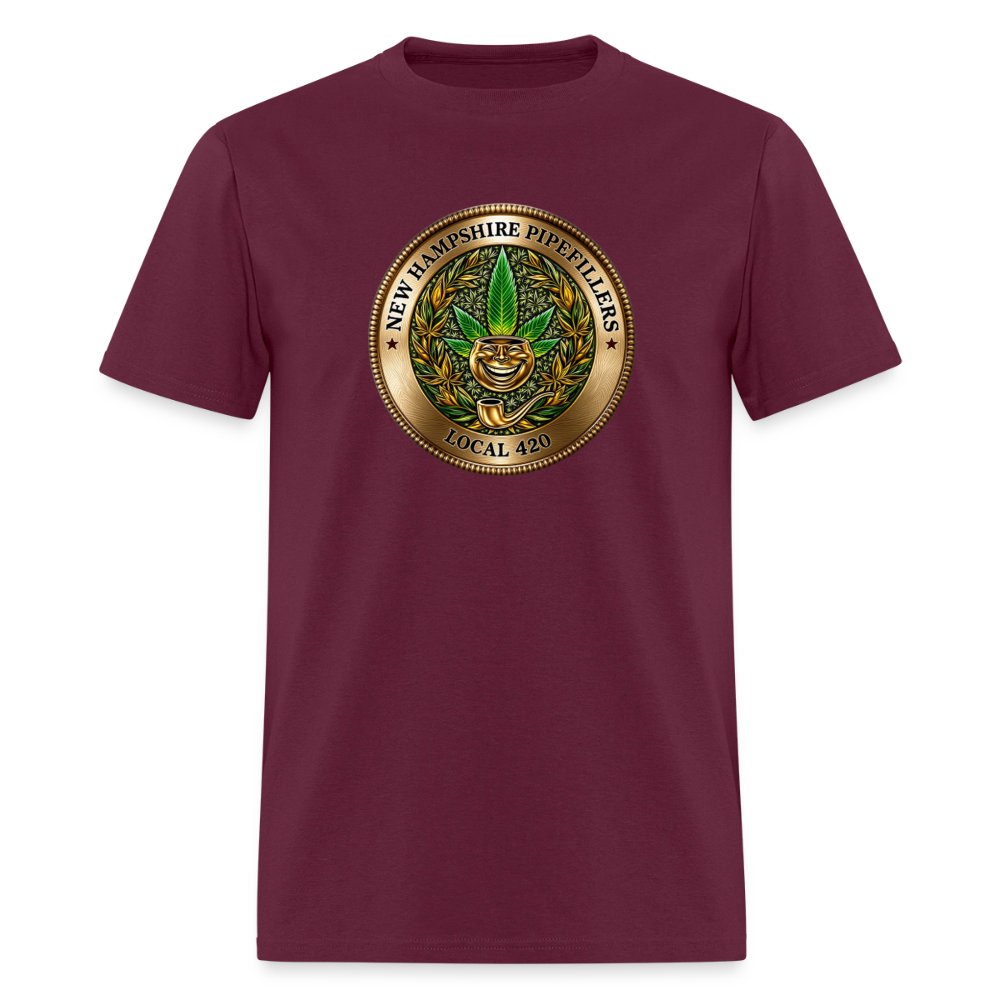 NEW HAMPSHIRE PIPEFILLERS UNION LOCAL 420 Men's T-Shirt - burgundy