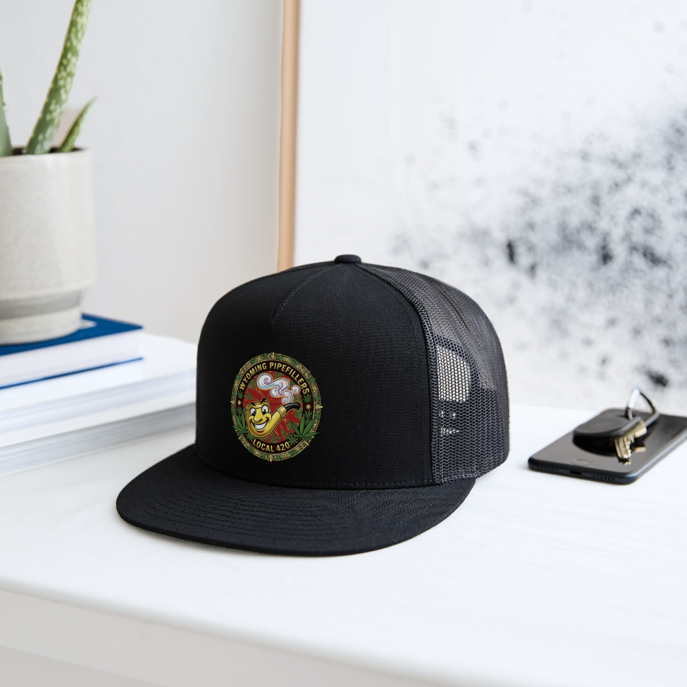 WYOMING PIPEFILLERS LOCAL 420 Trucker Hat - black/black