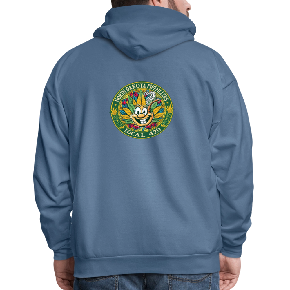 NORTH DAKOTA PIPEFILLERS LOCAL 420 F/B 2 DESIGNS Men's Hoodie - denim blue