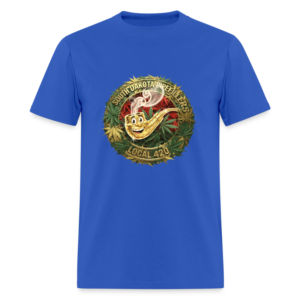 SOUTH DAKOTA PIPEFILLERS LOCAL 420  F/B DESIGN Men's T-Shirt - royal blue