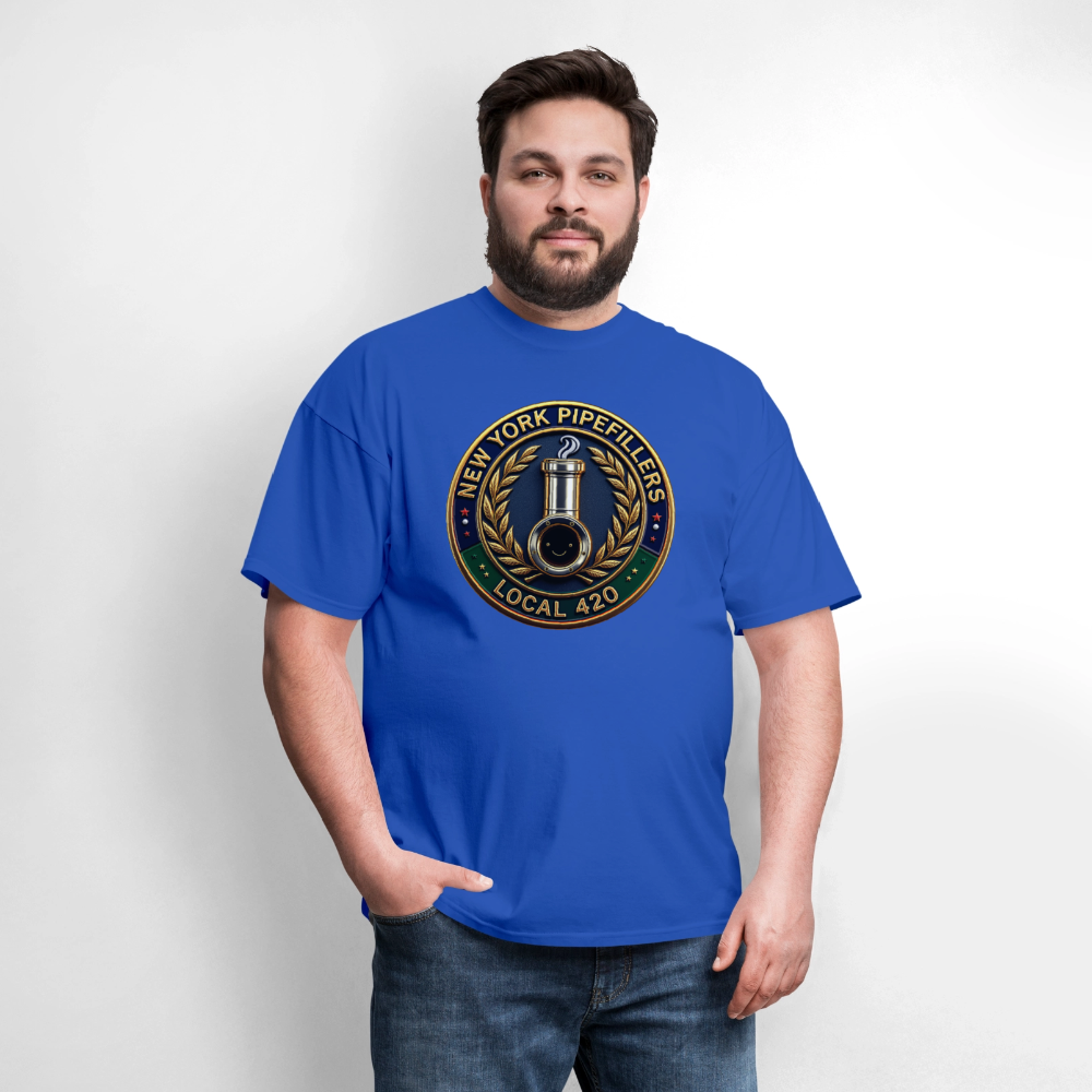 NEW YORK PIPEFILLERS LOCAL 420 F/B DESIGNS Men's T-Shirt - royal blue