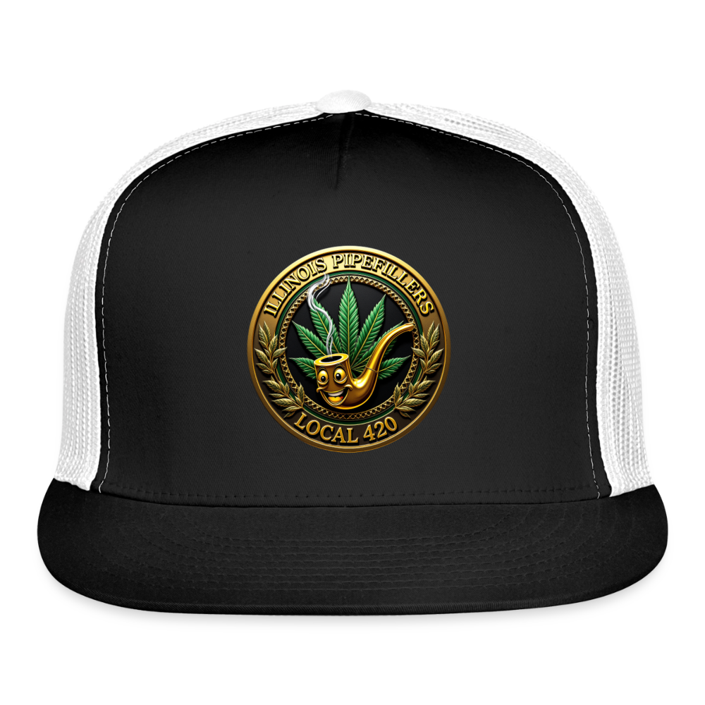 ILLINOIS PIPEFILLERS LOCAL 420 Trucker Hat - black/white
