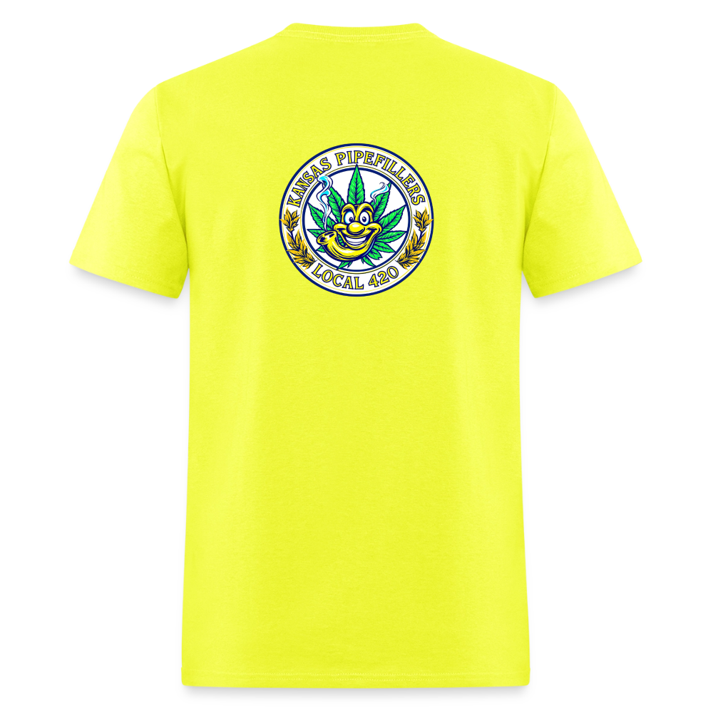 KANSAS PIPEFILLERS LOCAL 420 F/B DESIGNS Men's T-Shirt - safety green