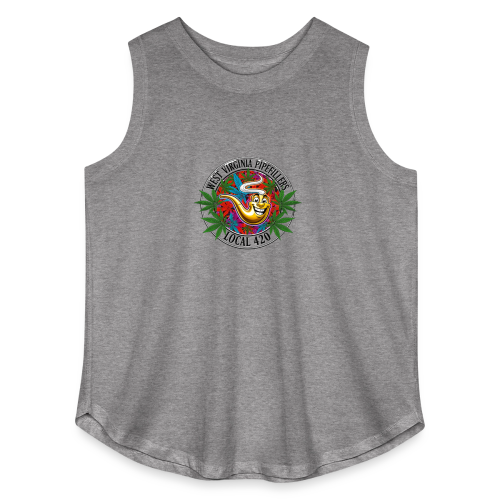 WEST VIRGINIA PIPEFILLERS LOCAL 420 F/B DESIGN Women's Curvy Relaxed Tank Top - granite heather 