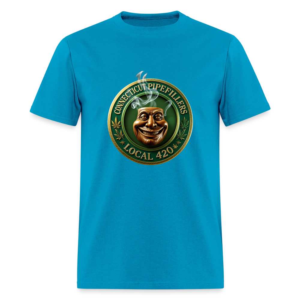 CONNECTICUT PIPEFILLERS LOCAL 420 DESIGN Men's T-Shirt - turquoise