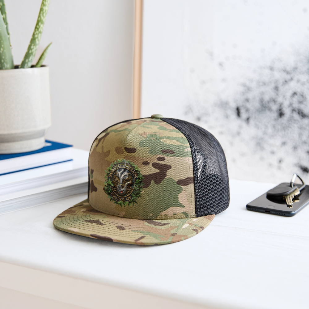 MASSACHUSETTS PIPEFILLERS LOCAL 420 CAMO Trucker Hat - MultiCam\black