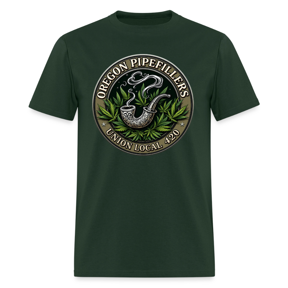 OREGON PIPEFILLERS LOCAL 420 2 EMBLEM Men's T-Shirt - forest green